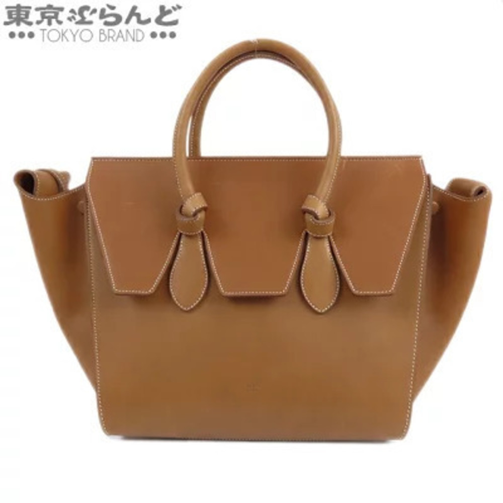Celine Tie Brown Leather Tote Bag Handbag